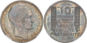 FRANCE
IIIe République (1870-1940). Essai de 10 francs Turin, type adopté 1929, Paris.NGC MS 67 (6633193-144).
Av. REPUBLIQUE FRANÇAISE. Tête de la Ré...
