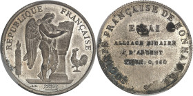 FRANCE
IIIe République (1870-1940). Essai binaire d’alliage, type Génie, de la Société Française de Monnayage, sans différent, frappe spéciale (SP) ND...