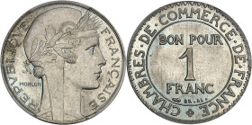 FRANCE
IIIe République (1870-1940). Épreuve hybride Morlon/Domard de 1 franc en cupro-nickel, frappe spéciale (SP) ND (1930), Paris.PCGS SP64 (4586259...