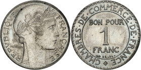 FRANCE
IIIe République (1870-1940). Épreuve hybride Morlon/Domard de 1 franc en cupro-nickel, frappe spéciale (SP) ND (1930), Paris.NGC MS 64 (663577...