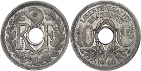 FRANCE
IIIe République (1870-1940). Essai de 10 centimes Lindauer, date avec points, en aluminium 1940, Paris.PCGS SP66 (80472011).
Av. RF autour du t...