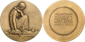 FRANCE
IIIe République (1870-1940). Médaille, l'Offrande, cinquantenaire de la Société Industrielle de l'Est, N° 201, par P.-M. Dammann 1925-1933, Par...