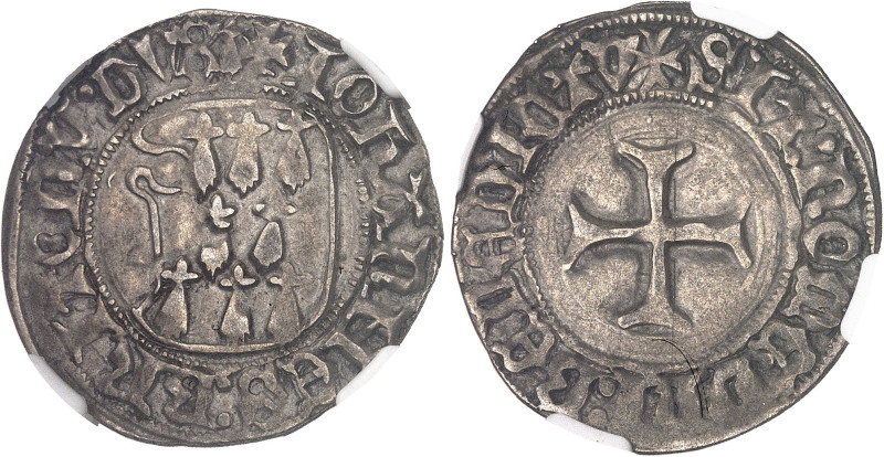 FRANCE / FÉODALES
Bretagne, Jean V (1399-1442). Blanc à la targe ND (1436-1442),...