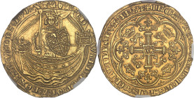 GRANDE-BRETAGNE
Édouard III (1327-1377). Noble d’or, 4e période, période du Traité ND (1361-1369), Londres.NGC AU DETAIL CLEANED (6633790-023).
Av. xE...