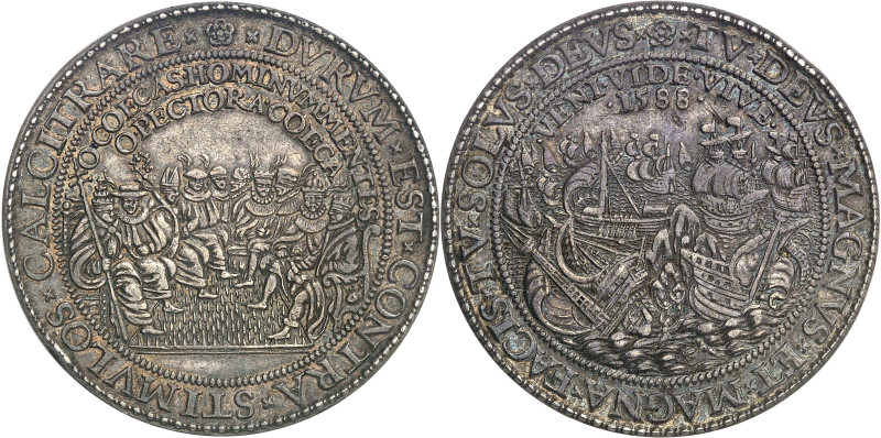 GRANDE-BRETAGNE
Élisabeth Ire (1558-1603). Médaille satirique, défaite de l’Arma...