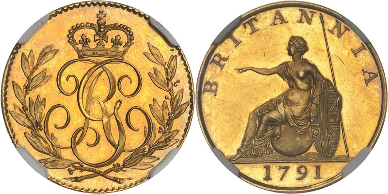 GRANDE-BRETAGNE
Georges III (1760-1820). Essai de 6 pence en Or, par J.-P. Droz ...