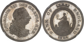 GRANDE-BRETAGNE
Georges III (1760-1820). Dollar ou 5 shillings, Banque d’Angleterre, Flan bruni (PROOF) 1804, Londres.NGC PF 65+ (2125766-043).
Av. GE...