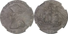 GRANDE-BRETAGNE
Georges III (1760-1820). Jeton au module d’un demi-penny (halpenny token), comte Howes et Emsworth (Hampshire) 1794.NGC AU 58 BN (6376...