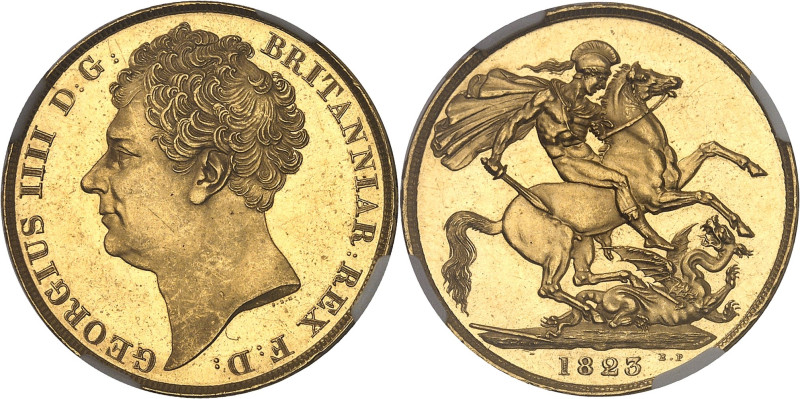 GRANDE-BRETAGNE
Georges IV (1820-1830). 2 souverains (2 pounds) 1823, Londres.NG...