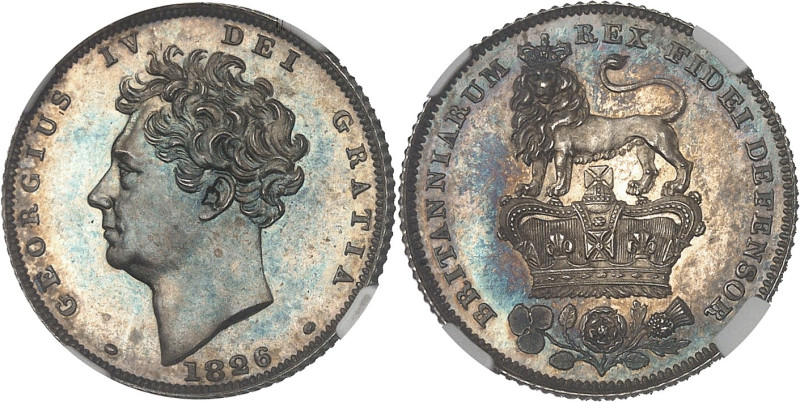 GRANDE-BRETAGNE
Georges IV (1820-1830). 6 pence, Flan bruni (PROOF) 1826, Londre...