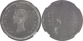 GRANDE-BRETAGNE
Victoria (1837-1901). Essai de la couronne (crown) par Bonomi, en plomb, tranche lisse 1837 [1893], Londres (Pinches).NGC AU DETAILS E...