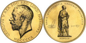 GRANDE-BRETAGNE
Georges V (1910-1936). Médaille d’Or, Prix de la Société Royale d’Études Astronomiques, avec attribution au Professeur Fowler, par Ber...