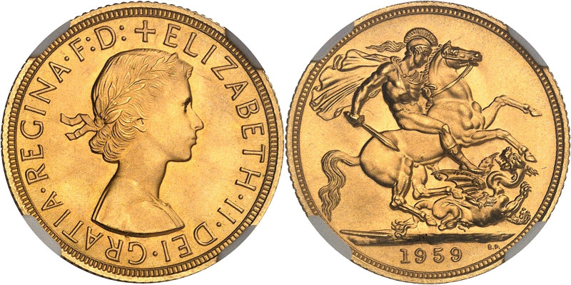 GRANDE-BRETAGNE
Élisabeth II (1952-2022). Souverain, Frappe spéciale (SP) 1959, ...