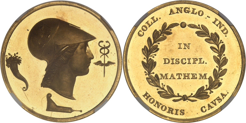 INDES BRITANNIQUES
Georges III (1760-1820). Médaille d’Or, prix de mathématiques...