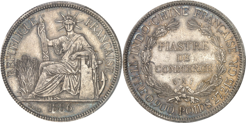 INDOCHINE
IIIe République (1870-1940). Piastre 1886, A, Paris.PCGS MS62+ (460196...