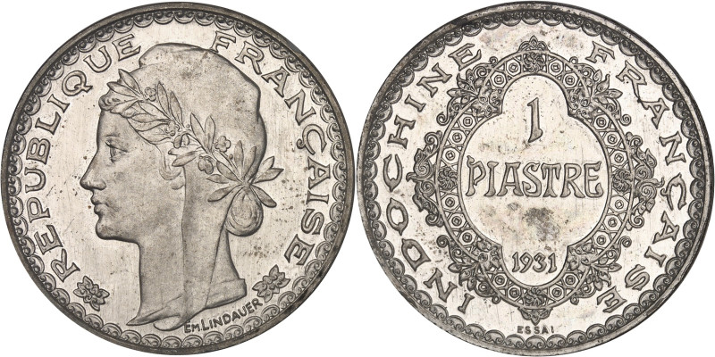 INDOCHINE
IIIe République (1870-1940). Essai-piéfort de la piastre 1931, A, Pari...