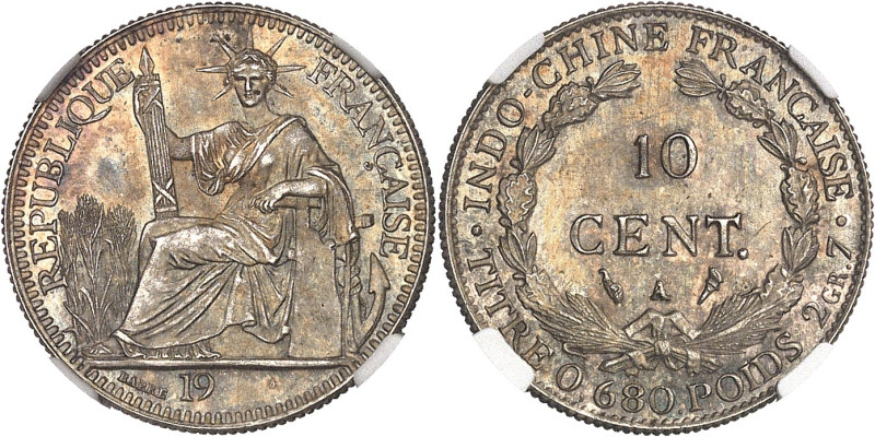INDOCHINE
IIIe République (1870-1940). Essai de 10 centimes, date incomplète, p...