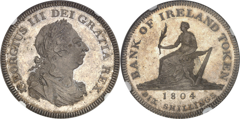 IRLANDE
Georges III (1760-1820). Six shillings token, Banque d’Irlande, Flan bru...