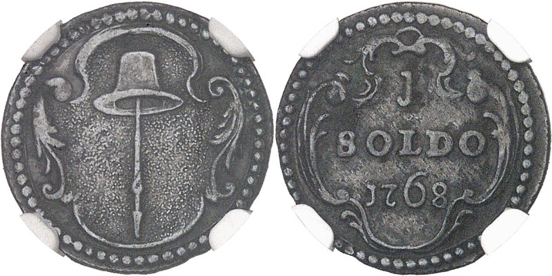 ITALIE
Corse, Pascal Paoli (1761-1768). 1 soldo au chapeau de la Liberté 1768, C...
