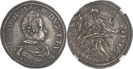ITALIE
Florence (Grand-duché de), Ferdinand II de Médicis (1621-1670). Teston 1621, Florence.NGC AU 58 (2112954-017).
Av. .FERD. II. MAGN. DVX. ET. V....
