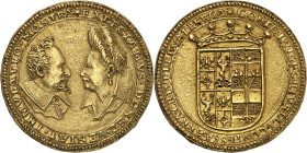 ITALIE
Lomello (comté de), famille Crivelli (1450-1760). Médaille d’Or (fonte), le comte Luigi Crivelli et sa femme Anna de Valperga, non signée ND (c...