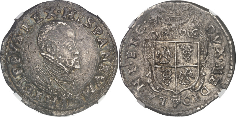 ITALIE
Milan (duché de), Philippe II (1540-1598). Écu (scudo) ND (1579-1594), Mi...
