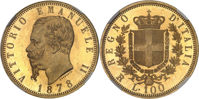 ITALIE
Victor-Emmanuel II (1861-1878). 100 lire 1878, R, Rome.NGC MS 66 (6633788...