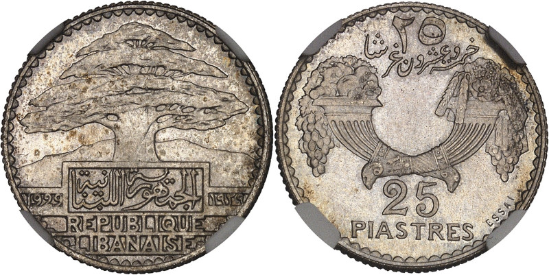 LIBAN
Liban (République du). Essai de 25 piastres 1929, Paris.NGC MS 66 (6631356...