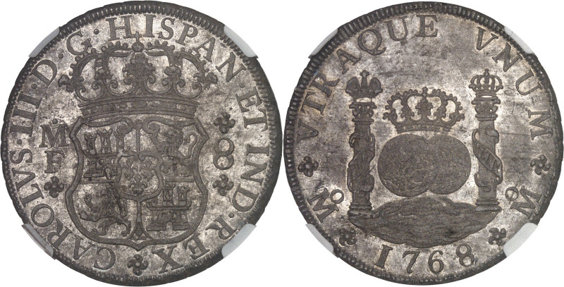 MEXIQUE
Charles III (1759-1788). 8 réaux 1768 MF, M°, Mexico.NGC MS 61 (6480439-...