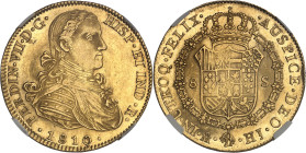 MEXIQUE
Ferdinand VII (1808-1833). 8 escudos 1810 HJ, M°, Mexico.NGC MS 63+ (6632265-022).
Av. FERDIN. VII. D. G. HISP. ET IND. R. Buste lauré à droit...