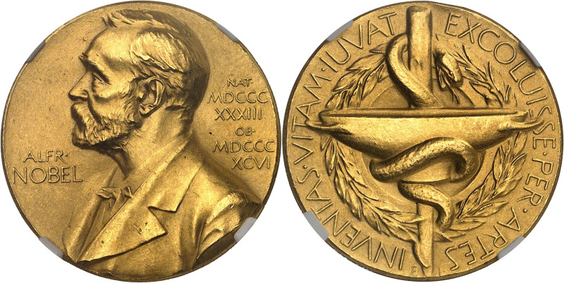 SUÈDE
Gustave VI Adolphe (1950-1973). Médaille d’Or de membre du comité Nobel, P...