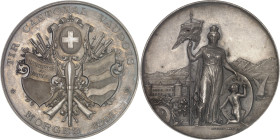 SUISSE
Vaud (canton de). Médaille de tir, Concours de tir cantonal vaudois à Morges, 5 au 13 juillet 1891, par L. Furet et H. Bovy 1891.NGC UNC DETAIL...