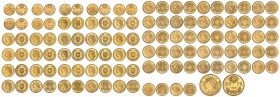 SUISSE
Confédération Helvétique (1848 à nos jours). Série “Monnaies d’Or de la Suisse” comprenant sept pièces variées de 10 francs Vreneli, cinquante...