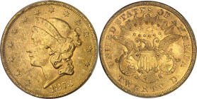 USA
République fédérale des États-Unis d’Amérique (1776-à nos jours). 20 dollars Liberty 1873, Philadelphie.PCGS MS63 (45080403).
Av. Dans une bordure...