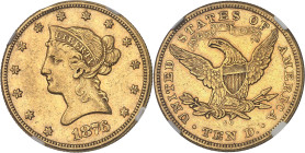 USA
République fédérale des États-Unis d’Amérique (1776-à nos jours). 10 dollars Liberty 1876, CC, Carson City.NGC AU 53 (6631355-024).
Av. Dans une b...