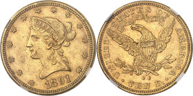 USA
République fédérale des États-Unis d’Amérique (1776-à nos jours). 10 dollars Liberty 1891, CC, Carson City.NGC AU 55 (6633193-049).
Av. Dans une b...