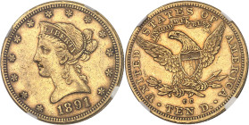 USA
République fédérale des États-Unis d’Amérique (1776-à nos jours). 10 dollars Liberty 1891, CC, Carson City.NGC AU 53 (6631355-025).
Av. Dans une b...