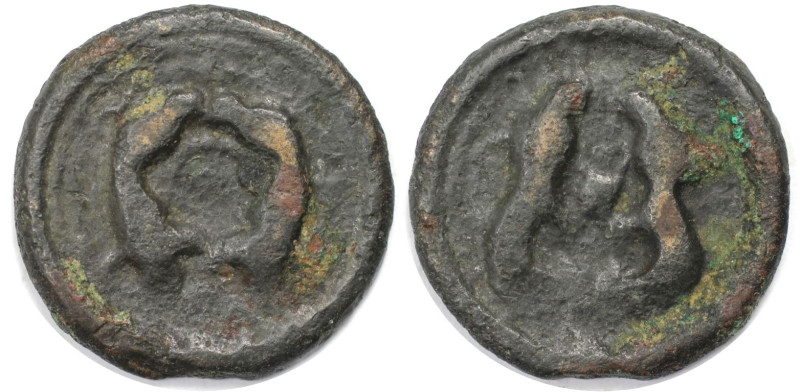 Keltische Münzen, BELGICA. REMI. Potin ca. 2. Jahrhundert v. Chr. 3,48 g. 20 mm....