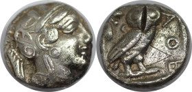 Griechische Münzen, ATTICA. Athen. Um 454-404 v. Chr. AR Tetradrachme (17,06 g. 23 mm). Zeitgenössische Nachahmung. Vs.: Behelmter Kopf der Athene r. ...