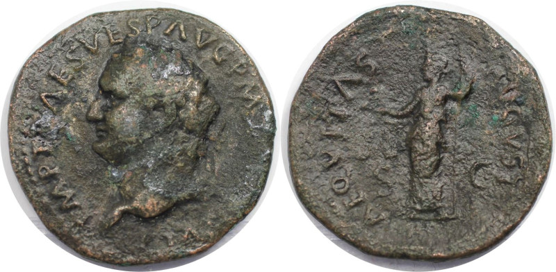 Römische Münzen, MÜNZEN DER RÖMISCHEN KAISERZEIT. Titus (79-81 n. Chr) As 80-81 ...