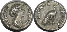Römische Münzen, MÜNZEN DER RÖMISCHEN KAISERZEIT. Faustina Minor (147-176 n. Chr.). Denarius 176-180 n. Chr. Roma. Posthum. (3,51 g. 18,5 mm) Vs.: Büs...