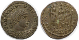 Römische Münzen, MÜNZEN DER RÖMISCHEN KAISERZEIT. Constantinus II. (337-340 n. Chr). Follis 316-337 n. Chr., Alexandria. (2,33 g. 18 mm) Vs.: CONSTANT...