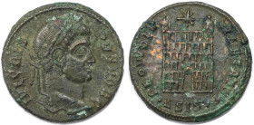 Römische Münzen, MÜNZEN DER RÖMISCHEN KAISERZEIT. Crispus, Cäsar (317-326 n. Chr). Reduzierter Follis, Siscia. (3.21 g. 19 mm) Vs.: IVL CRISPVS NOB C,...