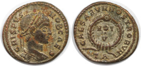 Römische Münzen, MÜNZEN DER RÖMISCHEN KAISERZEIT. Crispus (317-326 n. Chr). Follis 321 n. Chr., Arelate. (2,81 g. 19 mm) Vs.: CRISPVS NOB CAES, Kopf m...
