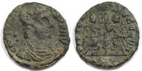 Römische Münzen, MÜNZEN DER RÖMISCHEN KAISERZEIT. Constans I. (333-350 n. Chr). Follis. (1,60 g. 15,5 mm) Vs.: CONSTANS PF AVG, Büste mit pearl diadem...
