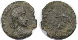 Römische Münzen, MÜNZEN DER RÖMISCHEN KAISERZEIT. Constantius II. (337-361 n. Chr). Ae 3. (1,65 g. 17,5 mm) Vs.: DN CONSTANTIV[S PF AVG], Büste mit pe...