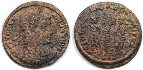 Römische Münzen, MÜNZEN DER RÖMISCHEN KAISERZEIT. Constantius II. (337-361 n. Chr). Ae 3, Siscia. (1,5 g. 17 mm) Vs.: CONSTANTIVS PF AVG, Büste mit Ro...