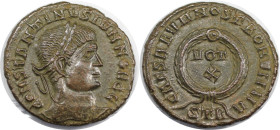 Römische Münzen, MÜNZEN DER RÖMISCHEN KAISERZEIT. Constantinus II. (337-340 n. Chr). Follis. (2,92 g. 19 mm) Vs.: Kopf mit Lorbeerkranz n. r. Rs.: Kra...