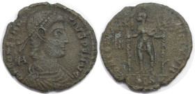Römische Münzen, MÜNZEN DER RÖMISCHEN KAISERZEIT. Constantius II. (337-361 n. Chr). Follis. (5,05 g. 23 mm) Vs.: DN CONSTANTIVS PF AVG, Büste mit pear...