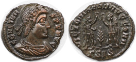 Römische Münzen, MÜNZEN DER RÖMISCHEN KAISERZEIT. Constans I. (337-350 n. Chr). Follis 341-348 n. Chr., Siscia. (1,35 g. 15.5 mm) Vs.: CONSTANS PF AVG...